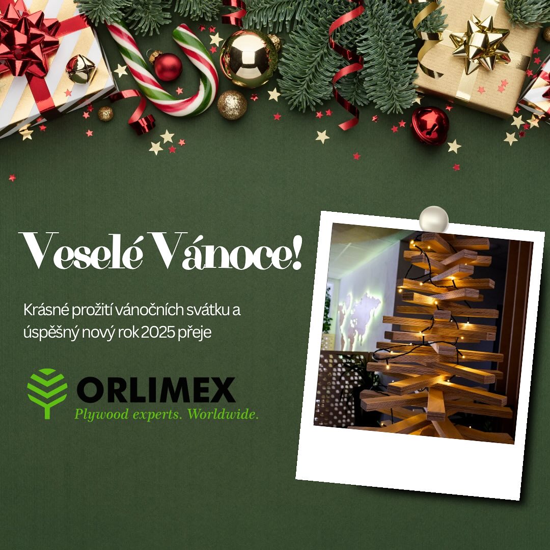 🎄✨ Celý tým Orlimex vám přeje klidné a veselé Vánoce plné radosti, lásky a pohody. Děkujeme za vaši důvěru a spolupráci v roce 2024. Do nového roku 2025 vám přejeme hodně úspěchů, zdraví a splněných snů. Těšíme se na další společné úspěchy! 🌟🎆

🎄✨ The entire Orlimex team wishes you a peaceful and joyful Christmas filled with happiness, love, and comfort. Thank you for your trust and partnership in 2024. For the New Year 2025, we wish you success, health, and dreams come true. We look forward to achieving more together! 🌟🎆

#orlimex #plywood #experts #worldwide #christmas #vanoce #novyrok #newyear